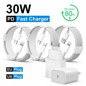 30W USB-C Fast Charger with Lightning Cable