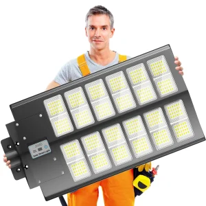 6000W Solar Street Light Motion Sensor Dusk-to-Dawn Outdoor Lamp