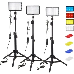 LED Studio Panel Light Kit with Tripod & RGB Filters